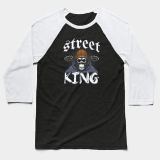 Gorilla Skull Street King Baseball T-Shirt